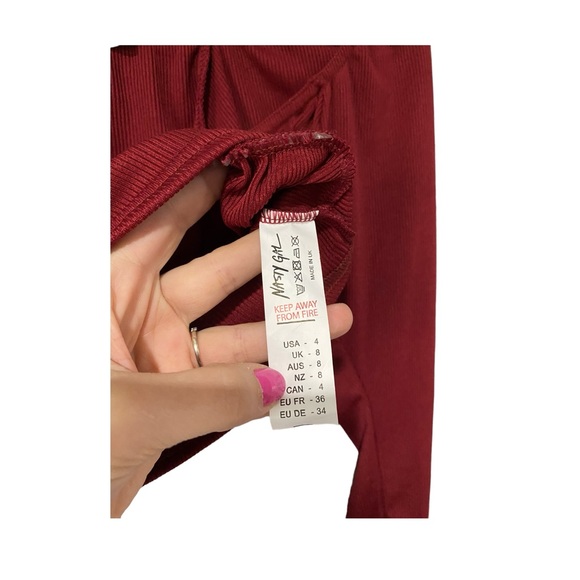 Nasty Gal | New Sweet on you square neck crop top long sleeve chest cut out top - Picture 6 of 10